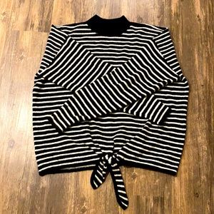Black and white tie sweater
